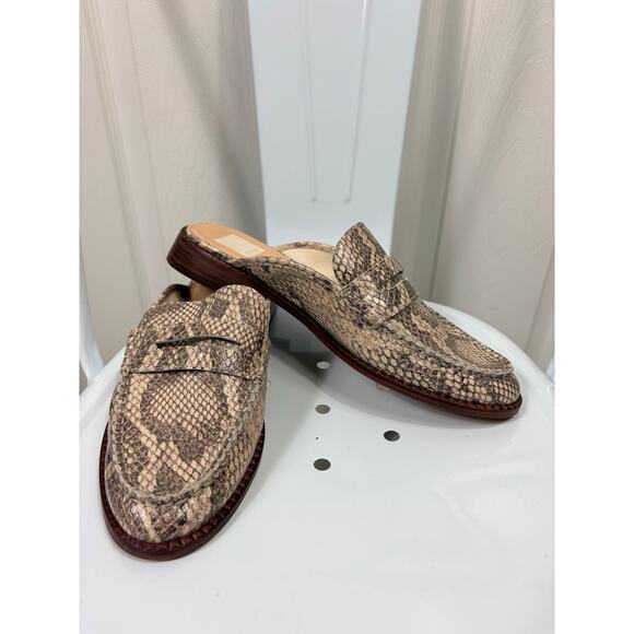 Dolce Vita Havan Loafer Sand Snake Embossed Mules Size 8.5 - Picture 6 of 7